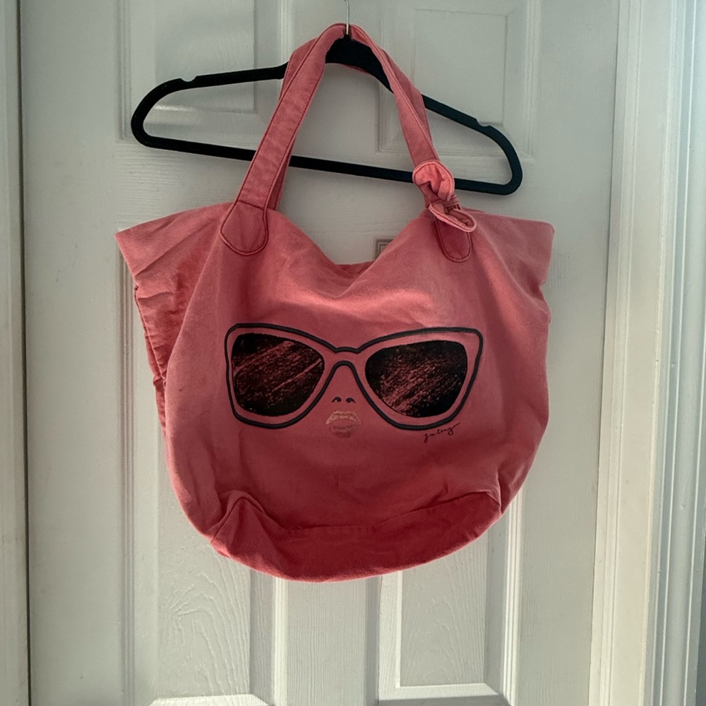 Trendy Juicy Couture Pink Graphic Tote Bag